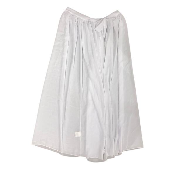 White Ruffle Chiffon Overlay Midi Skirt Tie Waist Plus Size 18W - Picture 2 of 5
